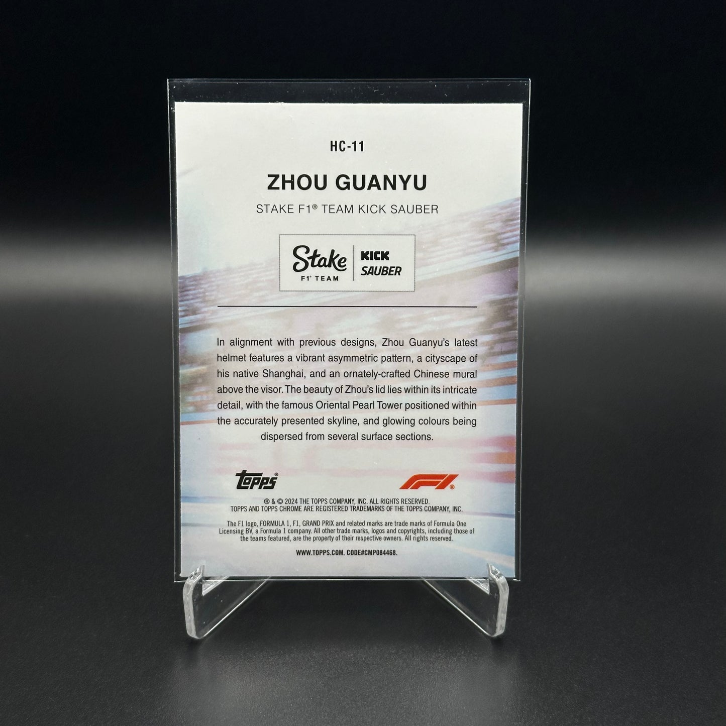 2024 Topps Chrome Formula 1 ZHOU GUANYU #HC-11 Helmet Collection