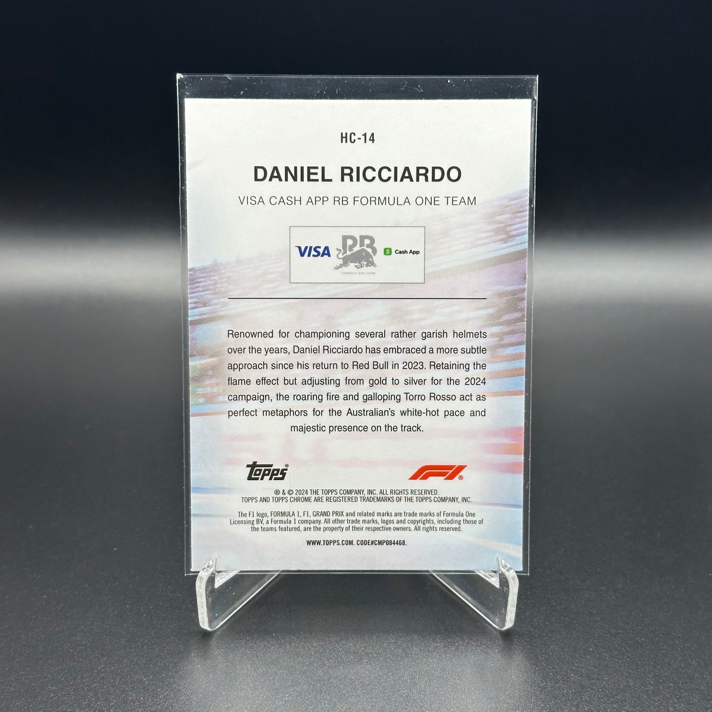 2024 Topps Chrome Formula 1 DANIEL RICCIARDO #HC-14 Helmet Collection