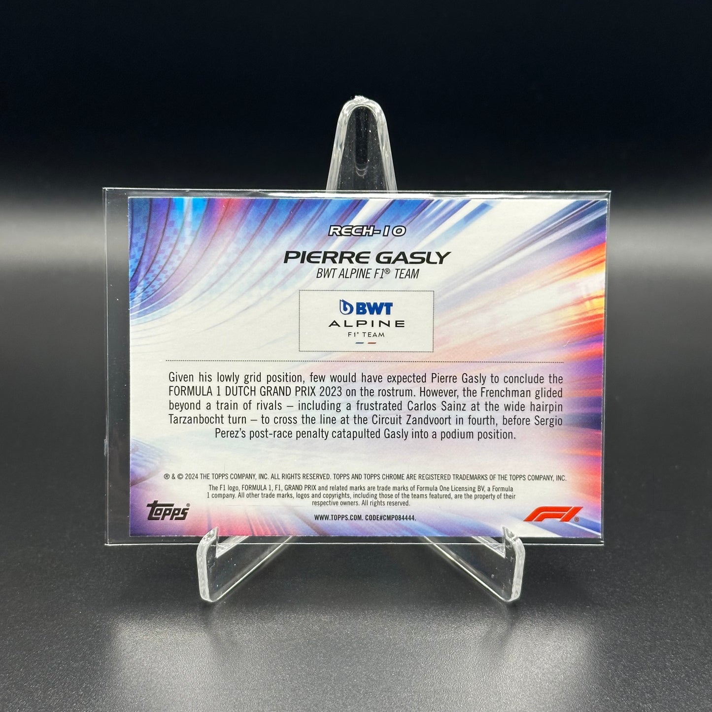 2024 Topps Chrome Formula 1 PIERRE GASLY #RECH-10 F1 Re-Charged