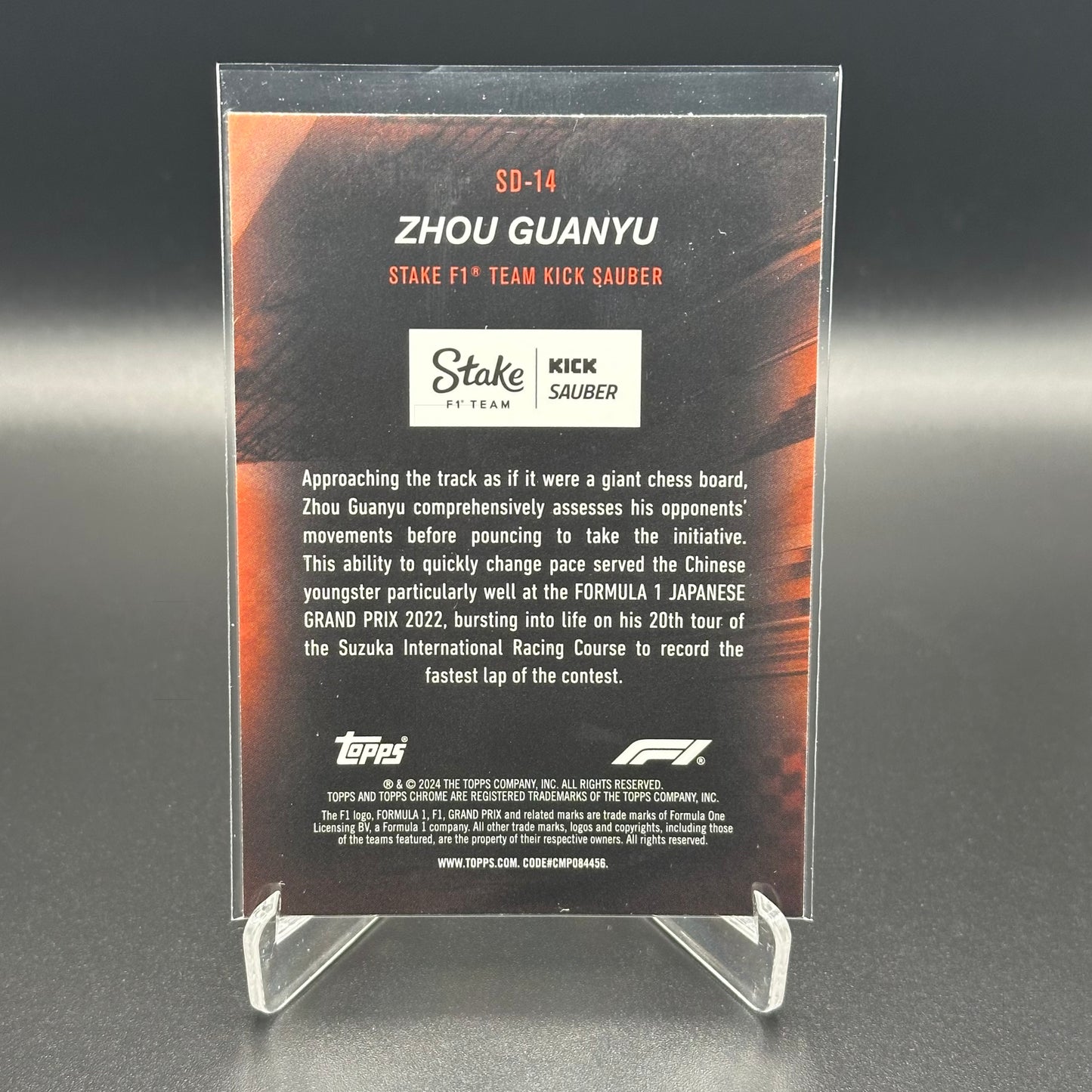 2024 Topps Chrome Formula 1 ZHOU GUANYU #SD-14 Speed Demons