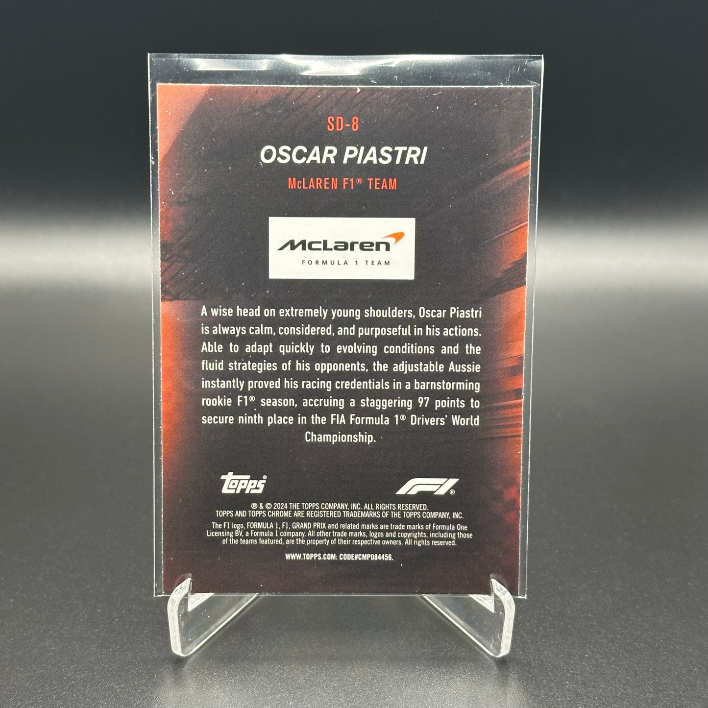 2024 Topps Chrome Formula 1 OSCAR PIASTRI #SD-8 Speed Demons