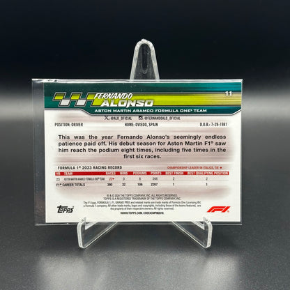 2024 Topps Paddock Pass Formula 1 FERNANDO ALONSO #11 X-Fractor Checker Flag
