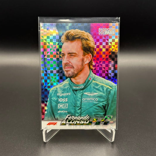 2024 Topps Paddock Pass Formula 1 FERNANDO ALONSO #11 X-Fractor Checker Flag
