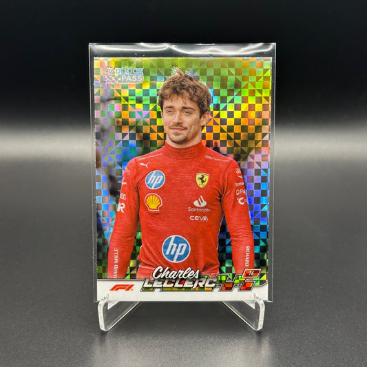 2024 Topps Paddock Pass Formula 1 CHARLES LECLERC #3 X-Fractor Checker Flag