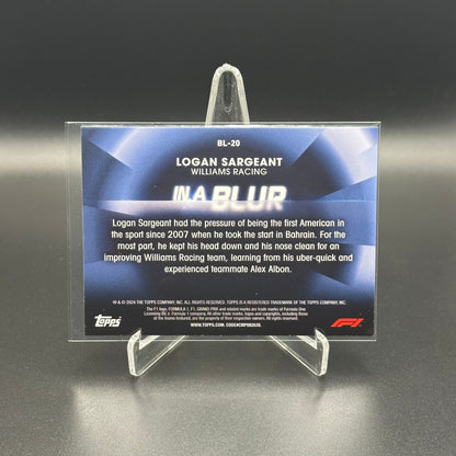 2024 Topps Paddock Pass Formula 1 LOGAN SARGEANT #BL-20 In A Blur