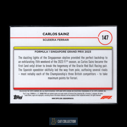 2024 Topps Chrome Formula 1 CARLOS SAINZ #147 Grand Prix Winner Refractor