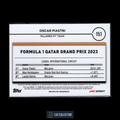 2024 Topps Chrome Formula 1 OSCAR PIASTRI #151 Grand Prix Winner RayWave Refractor