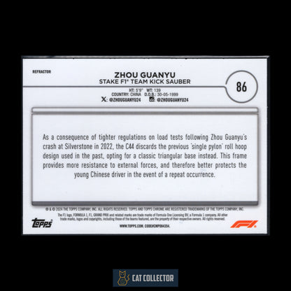 2024 Topps Chrome Formula 1 ZHOU GUANYU #86 F1 Cars Refractor