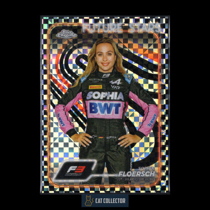 2024 Topps Chrome Formula 1 SOPHIA FLOERSCH #62 Future Stars Checker Flag Refractor RC