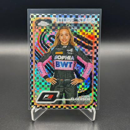 2024 Topps Chrome Formula 1 SOPHIA FLOERSCH #62 Future Stars Checker Flag Refractor RC