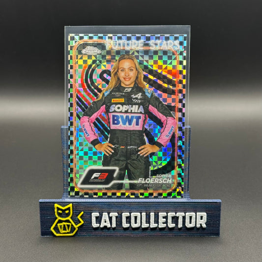 2024 Topps Chrome Formula 1 SOPHIA FLOERSCH #62 Future Stars Checker Flag Refractor RC