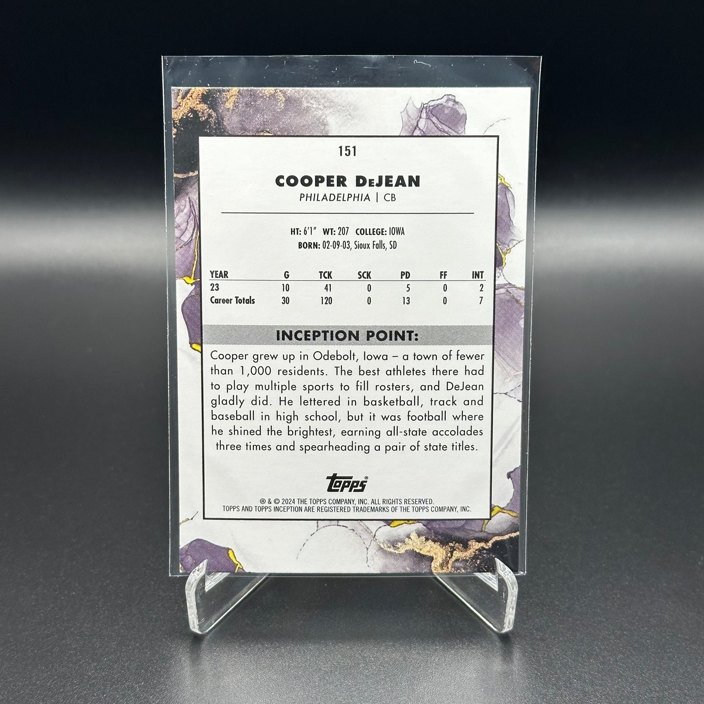 2024 Topps Inception COOPER DEJEAN #151 Rookie RC