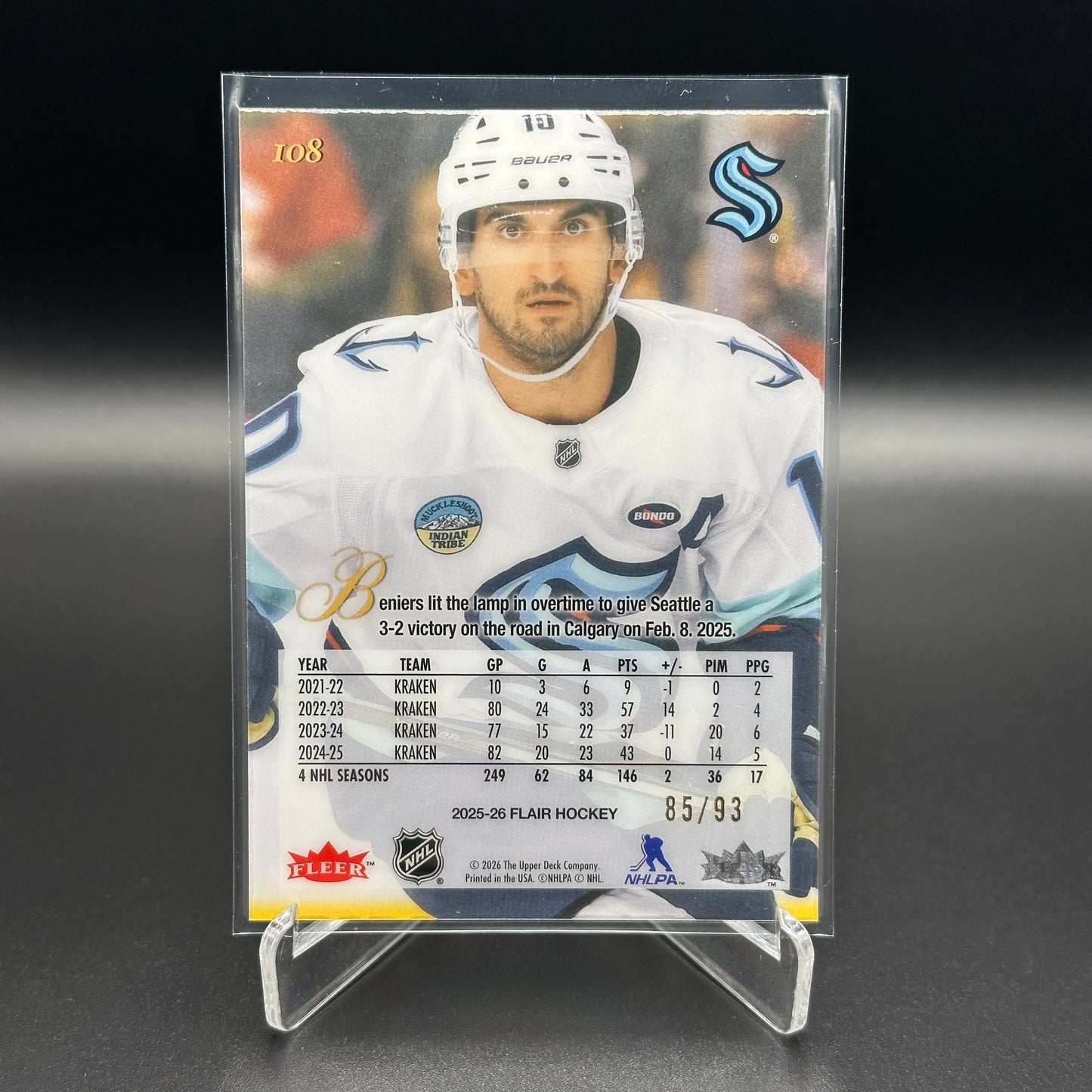 2025-26 Fleer Flair MATTY BENIERS #108 1993 Variant /93