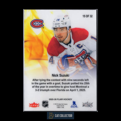 2025-26 Fleer Flair NICK SUZUKI #15 of 32 Hot Hues