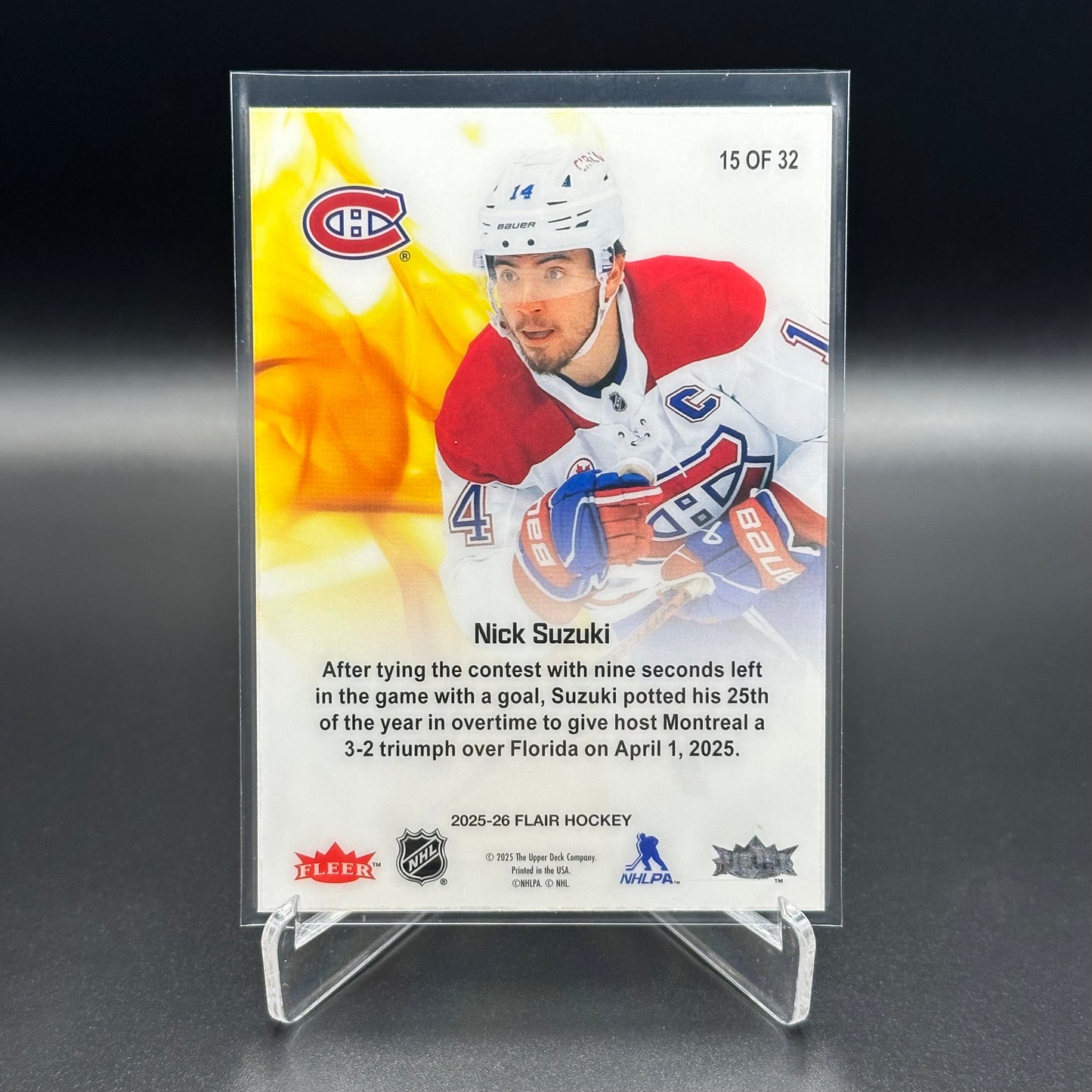 2025-26 Fleer Flair NICK SUZUKI #15 of 32 Hot Hues