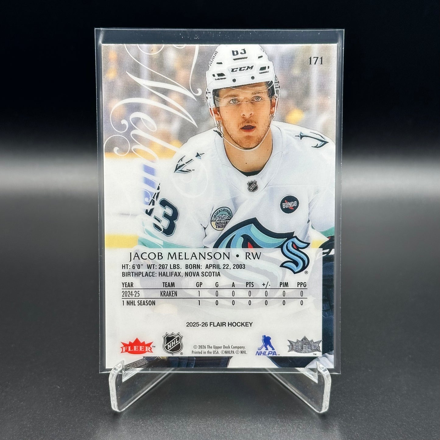 2025-26 Fleer Flair JACOB MELANSON #171 Rookie RC