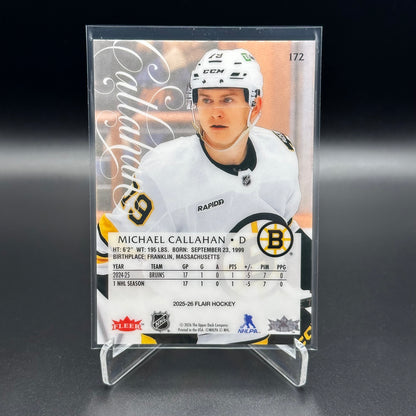 2025-26 Fleer Flair MICHAEL CALLAHAN #172 Rookie RC