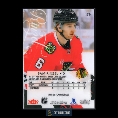 2025-26 Fleer Flair SAM RINZEL #179 Rookie RC