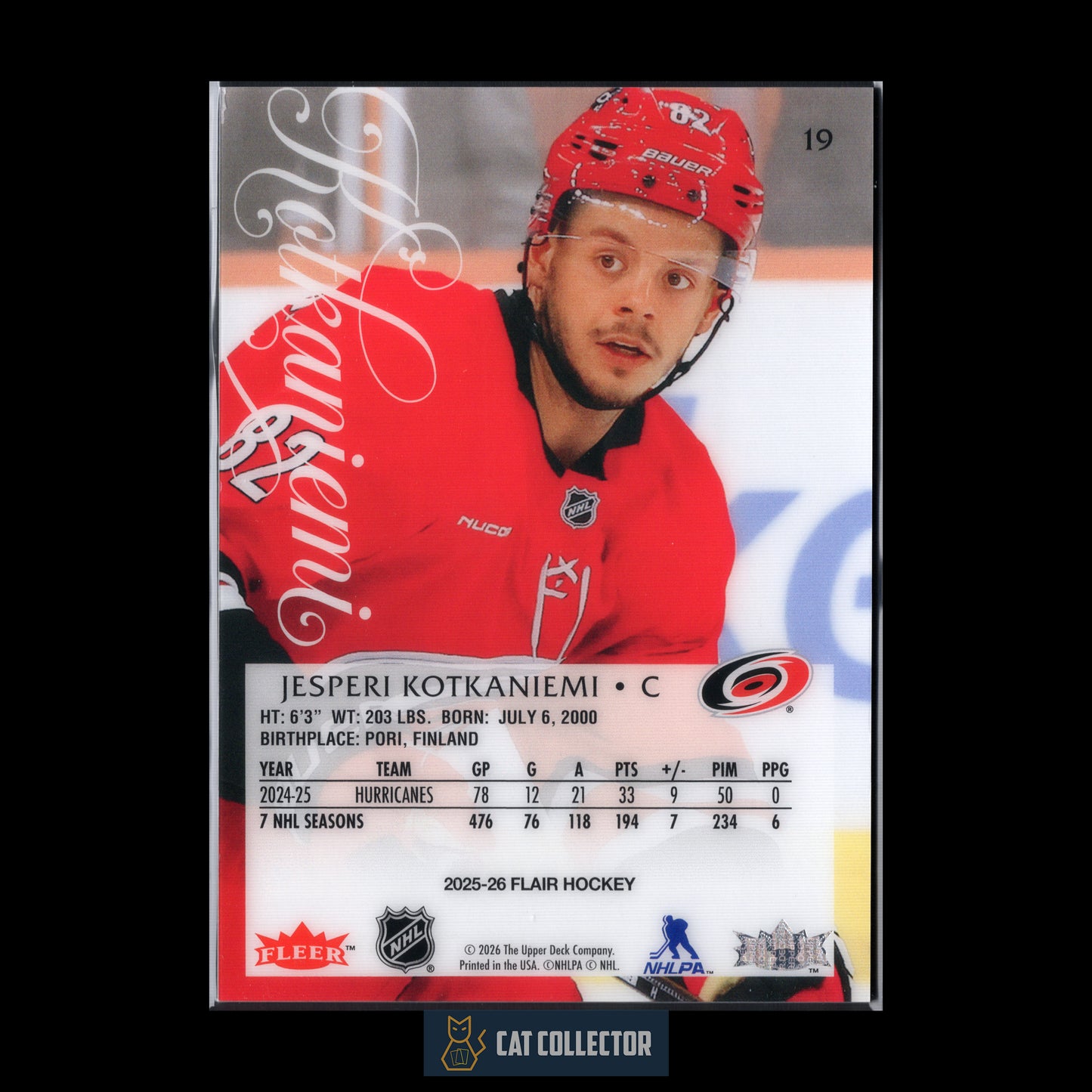 2025-26 Fleer Flair JESPERI KOTKANIEMI #19