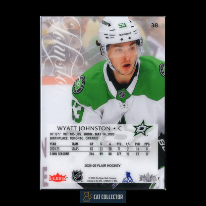 2025-26 Fleer Flair WYATT JOHNSTON #38