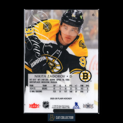 2025-26 Fleer Flair NIKITA ZADOROV #6