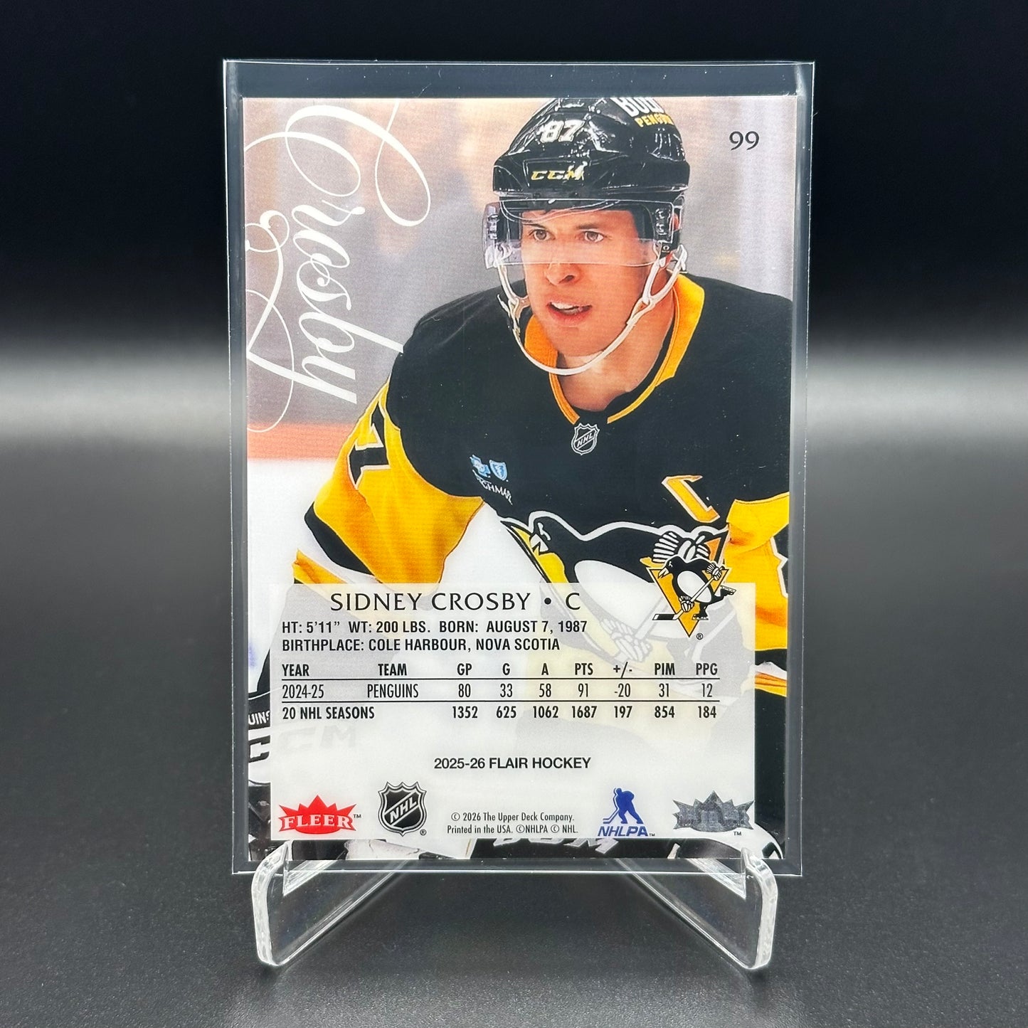 2025-26 Fleer Flair SIDNEY CROSBY #99
