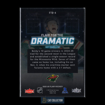 2025-26 Fleer Flair MATT BOLDY #FTD-4 Flair for the Dramatic