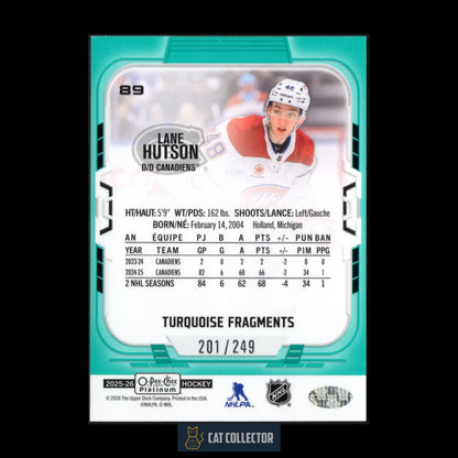 2025-26 O-Pee-Chee Platinum LANE HUTSON #89 Turquoise Fragments /249
