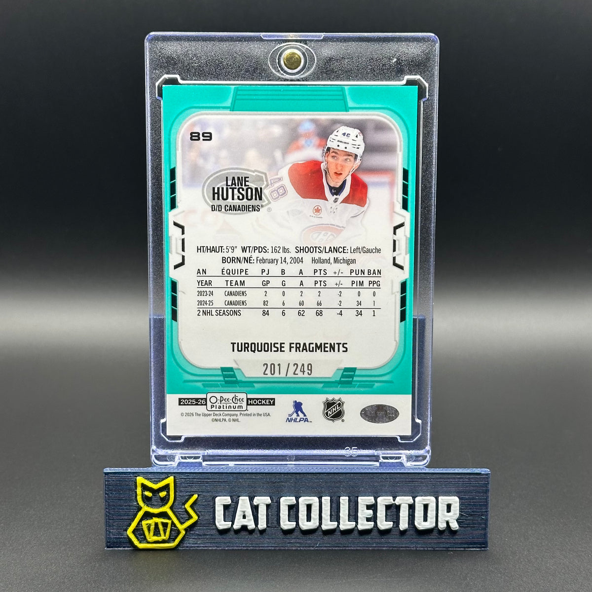 2025-26 O-Pee-Chee Platinum LANE HUTSON #89 Turquoise Fragments /249
