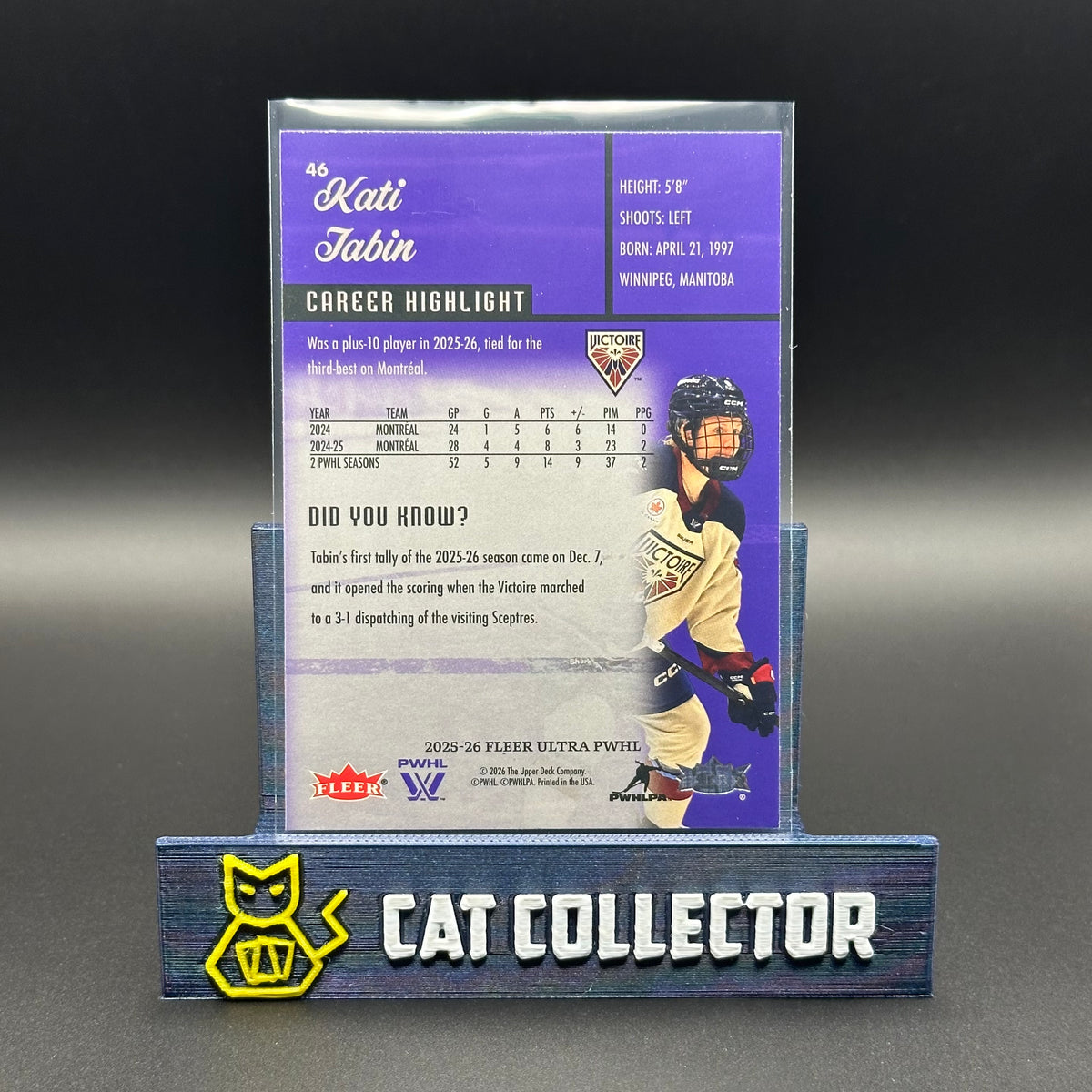 2025-26 UD Fleer Ultra PWHL KATI TABIN #46 Career Highlight