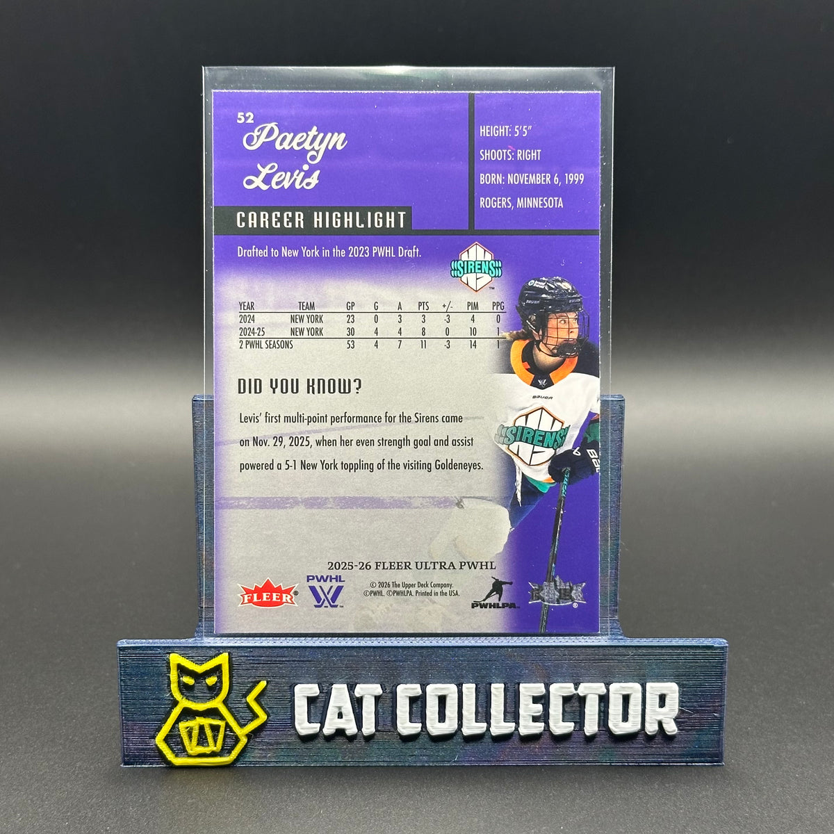 2025-26 Fleer Ultra PWHL PAETYN LEVIS #52 Career Highlight