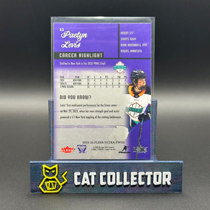 2025-26 Fleer Ultra PWHL PAETYN LEVIS #52 Career Highlight