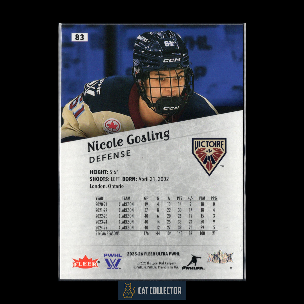 2025-26 UD Fleer Ultra PWHL ROOKIE Base ~ Complétez votre collection!