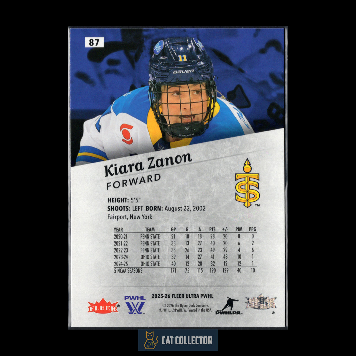 2025-26 UD Fleer Ultra PWHL ROOKIE Base ~ Complétez votre collection!