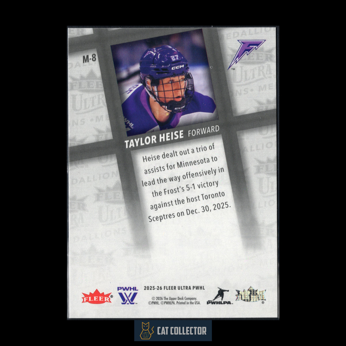 2025-26 Fleer Ultra PWHL TAYLOR HEISE #M-8 Medallions