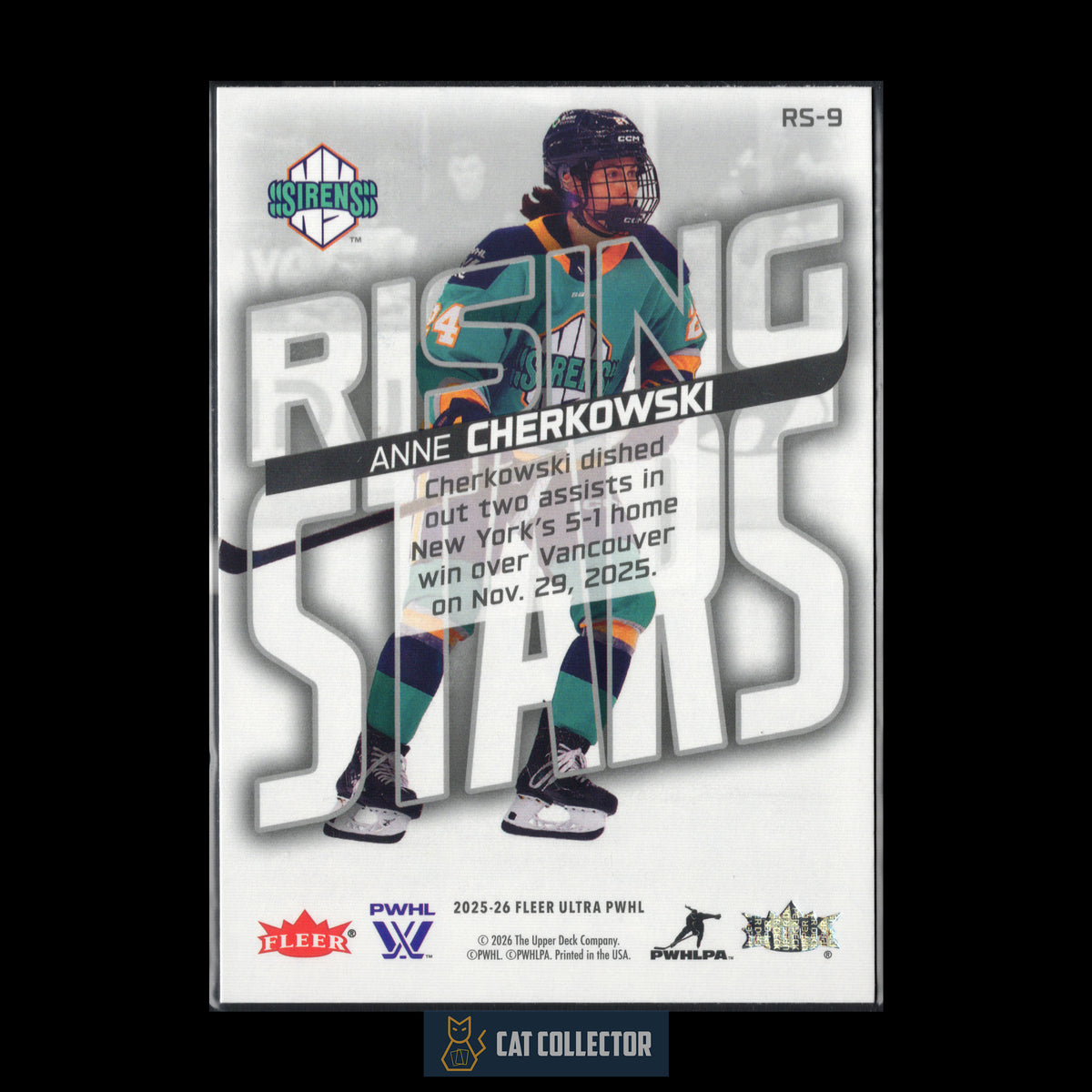2025-26 Fleer Ultra PWHL ANNE CHERKOWSKI #RS-9 Rising Stars RC