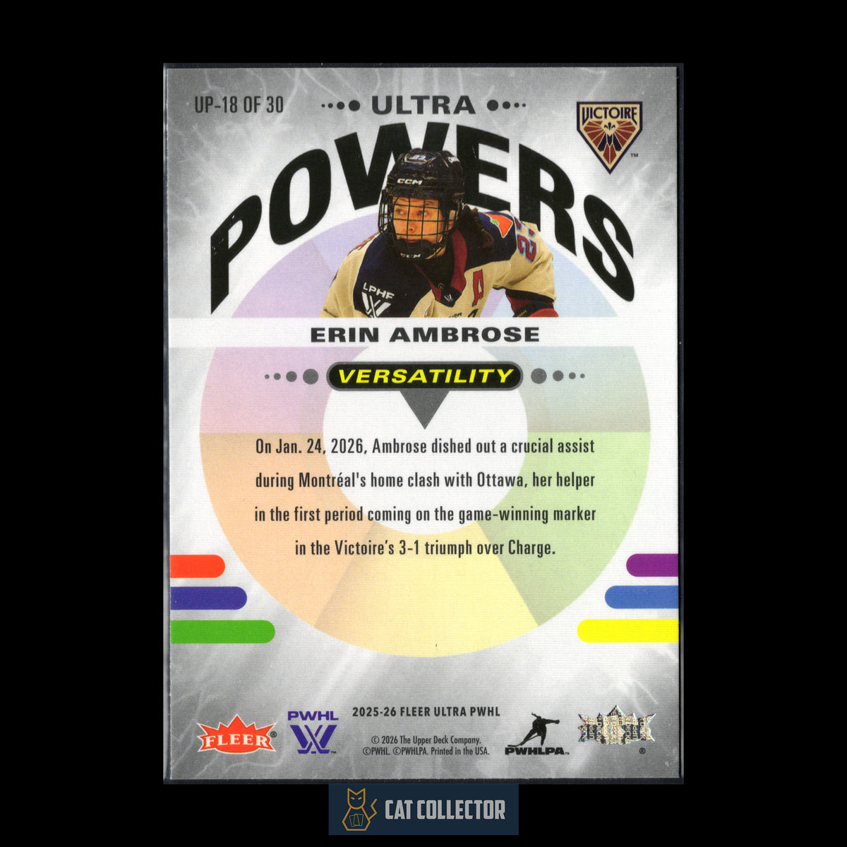 2025-26 Fleer Ultra PWHL ERIN AMBROSE #UD-18 Ultra Powers