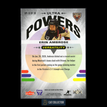 2025-26 Fleer Ultra PWHL ERIN AMBROSE #UD-18 Ultra Powers