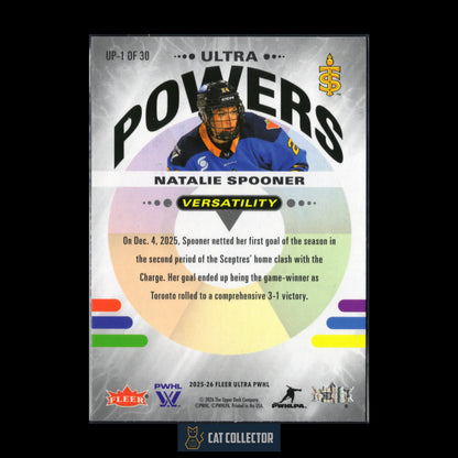2025-26 Fleer Ultra PWHL NATALIE SPOONER #UD-1 Ultra Powers