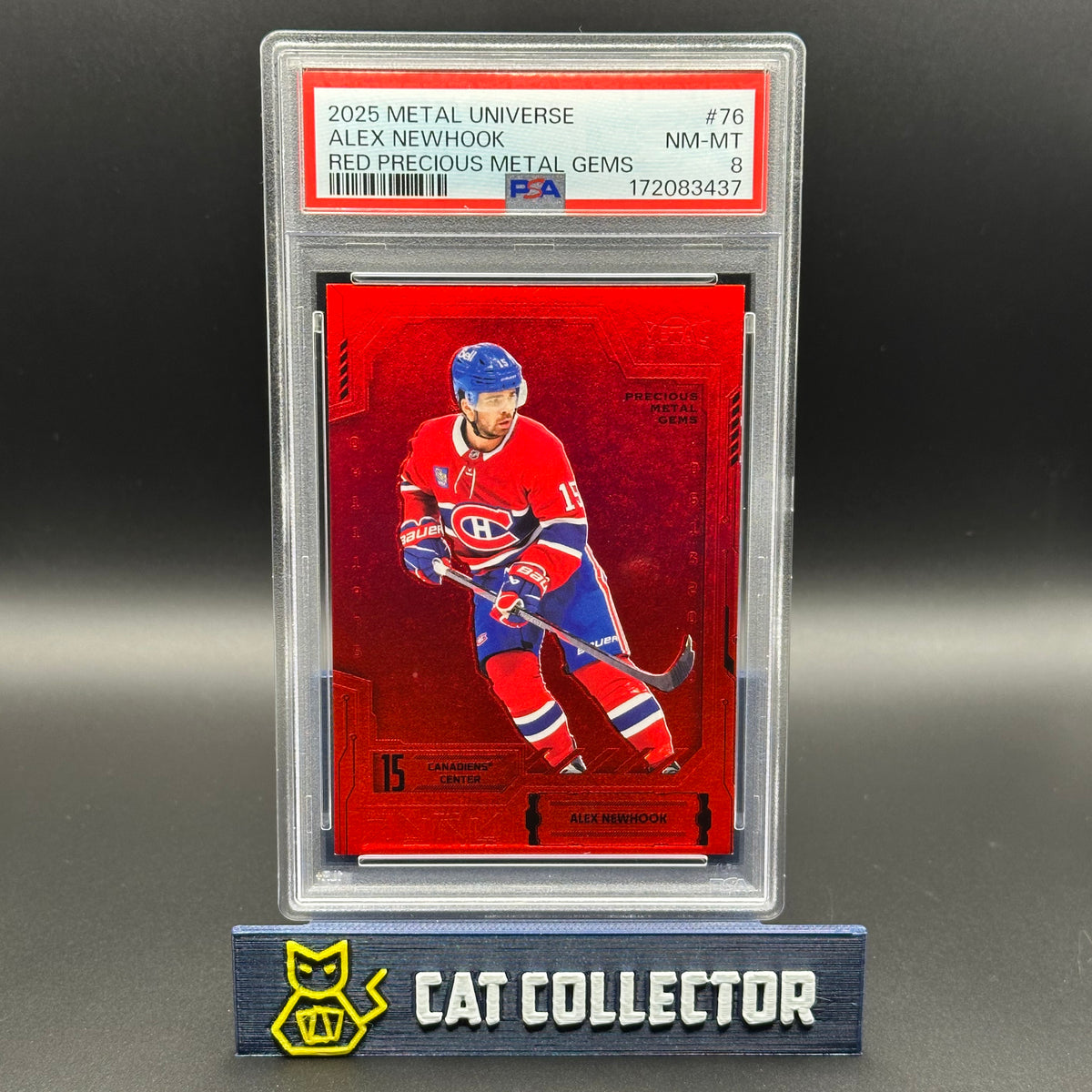 2025-26 SkyBox Metal Universe ALEX NEWHOOK #76 Red Precious Metal Gems /100 PSA 8