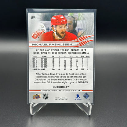 2025-26 UD Series 1 MICHAEL RASMUSSEN #59 Outburst