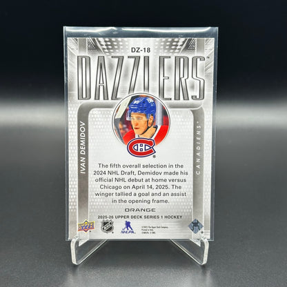 2025-26 Upper Deck Series 1 IVAN DEMIDOV #DZ-18 Dazzlers Orange RC