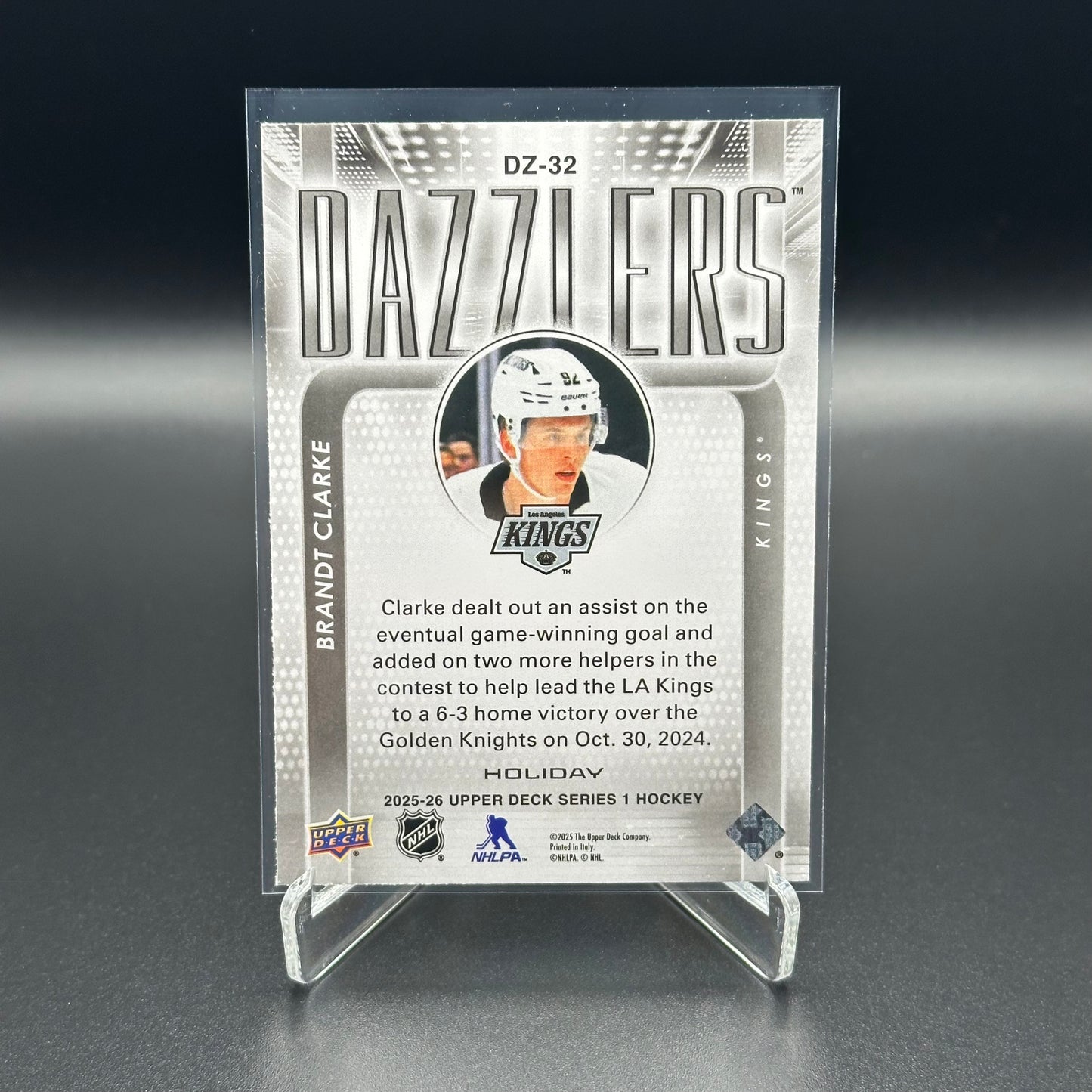 2025-26 Upper Deck Series 1 BRANDT CLARKE #DZ-32 Dazzlers Holiday