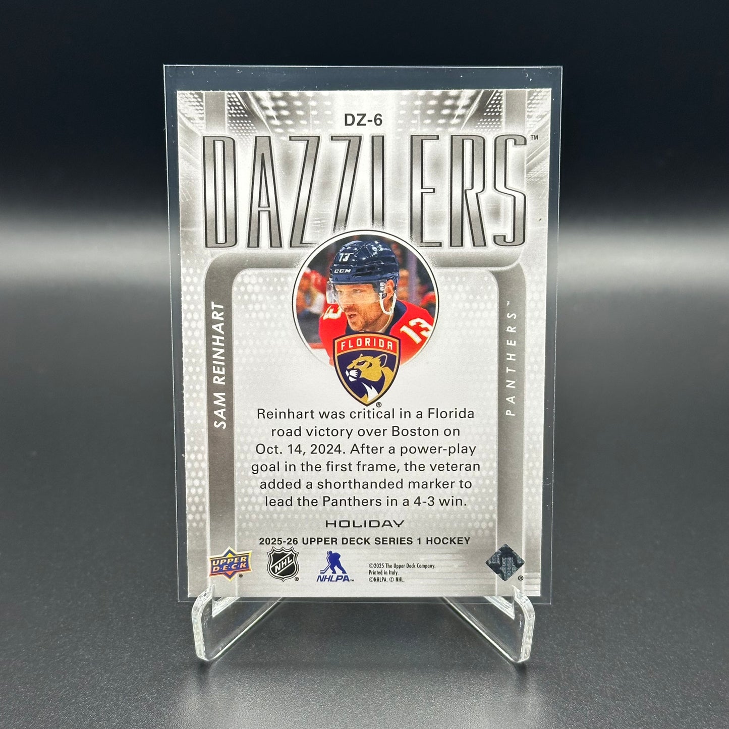 2025-26 Upper Deck Series 1 SAM REINHART #DZ-6 Dazzlers Holiday