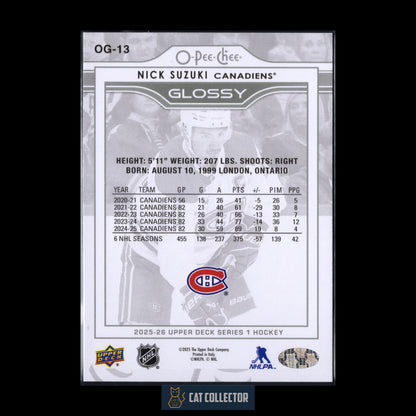 2025-26 Upper Deck Series 1 NICK SUZUKI #OG-13 O-Pee-Chee Glossy
