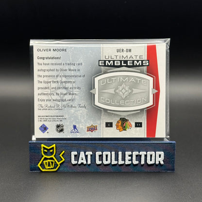 2025-26 UD Ultimate Collection OLIVER MOORE #UER-OM Ultimate Emblems Rookies RC Auto