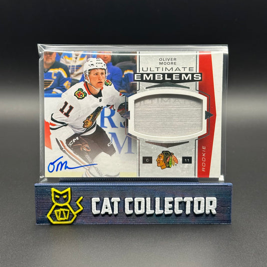 2025-26 UD Ultimate Collection OLIVER MOORE #UER-OM Ultimate Emblems Rookies RC Auto