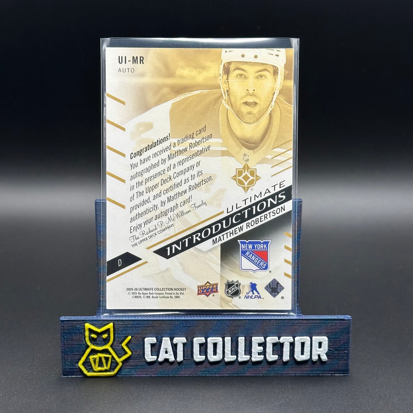 2025-26 UD Ultimate Collection MATTHEW ROBERTSON #UI-MR Ultimate Introductions Auto RC