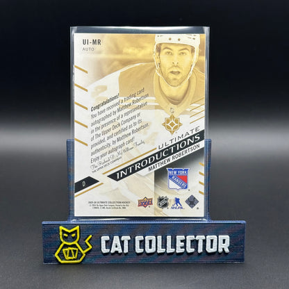 2025-26 UD Ultimate Collection MATTHEW ROBERTSON #UI-MR Ultimate Introductions Auto RC