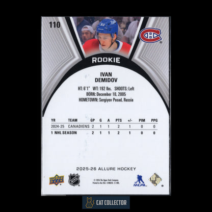 2025-26 UD Allure IVAN DEMIDOV #110 Rookie RC